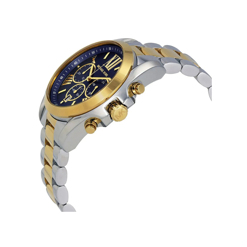 Michael Kors Bradshaw Chronograph Blue Dial Two-Tone Stainless Steel Bracelet – MK5976