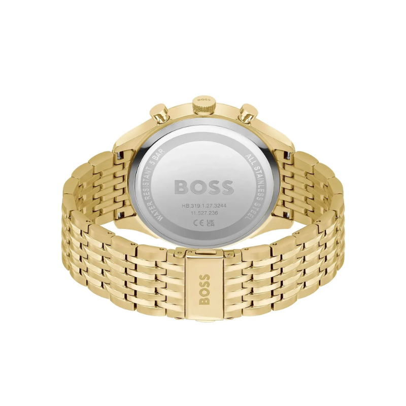 Hugo Boss Gregor Chronograph Gray Dial Gold Stainless Steel Metal Bracelet Men’s Watch – 1514051