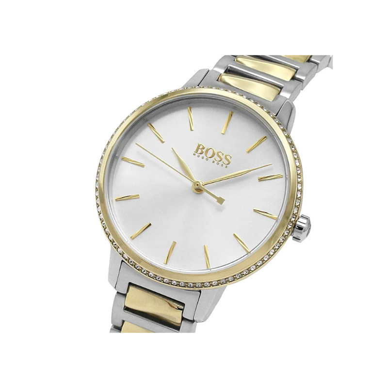 Hugo Boss Signature Silver Dial Silver & Gold Stainless Steel Bracelet Watch – 1502568