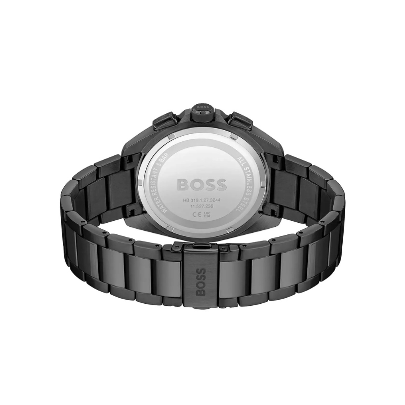 Hugo Boss Volane Chronograph Black Dial Black Stainless Steel Bracelet Watch – 1513950