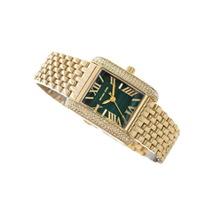 Michael Kors Petite Emery Pavé Green Dial Gold‑Tone Stainless Steel Bracelet – MK4742