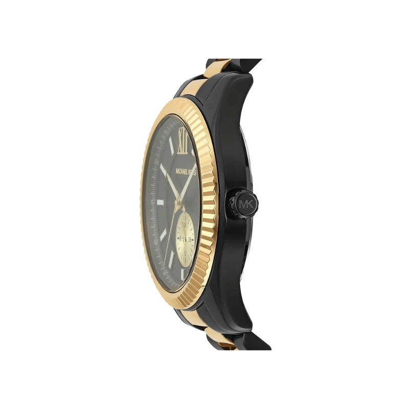 Michael Kors Lexington Chronograph Black Dial Black & Gold-Tone Stainless Steel Bracelet – MK8948