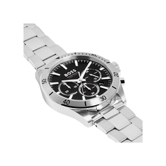 Hugo Boss Troper Chronograph Black Dial Silver Stainless Steel Metal Bracelet Men’s Watch – 1514057