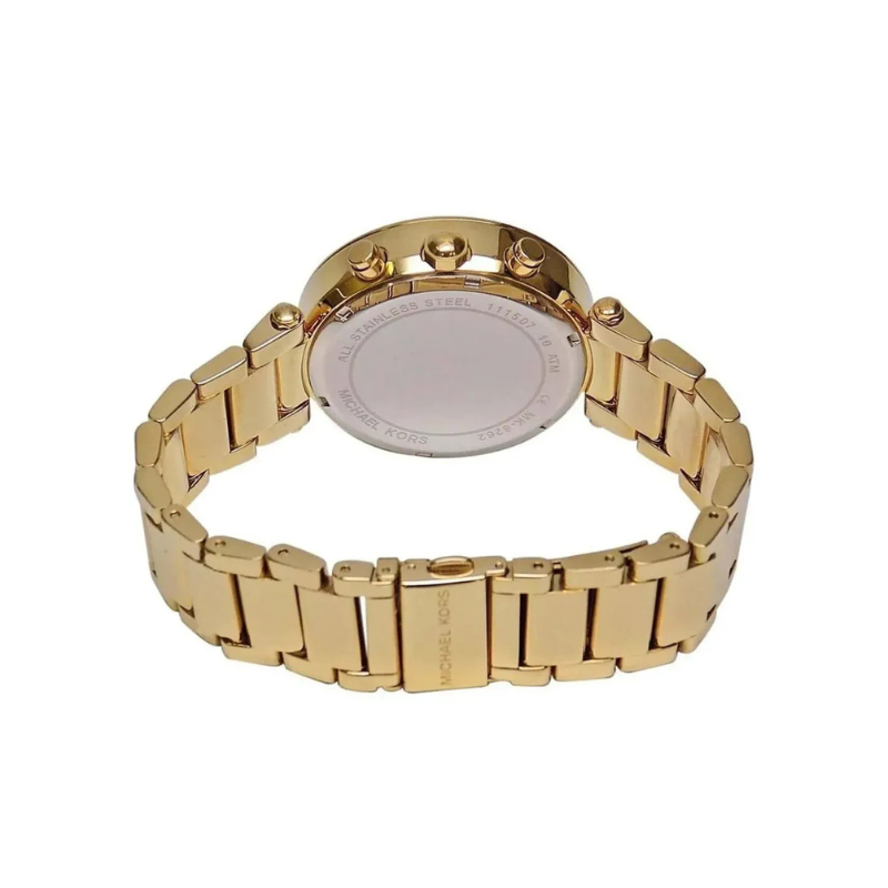 Michael Kors Parker Chronograph Blue Dial Gold‑Tone Stainless Steel Bracelet – MK6262