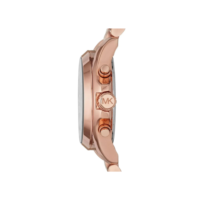 Michael Kors Bradshaw Chronograph Black Dial Rose Gold‑Tone Stainless Steel Bracelet – MK5854