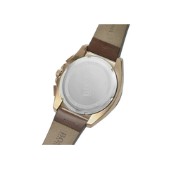 Hugo Boss Grandmaster Chronograph Silver Dial Brown Leather Strap Watch – 1513882