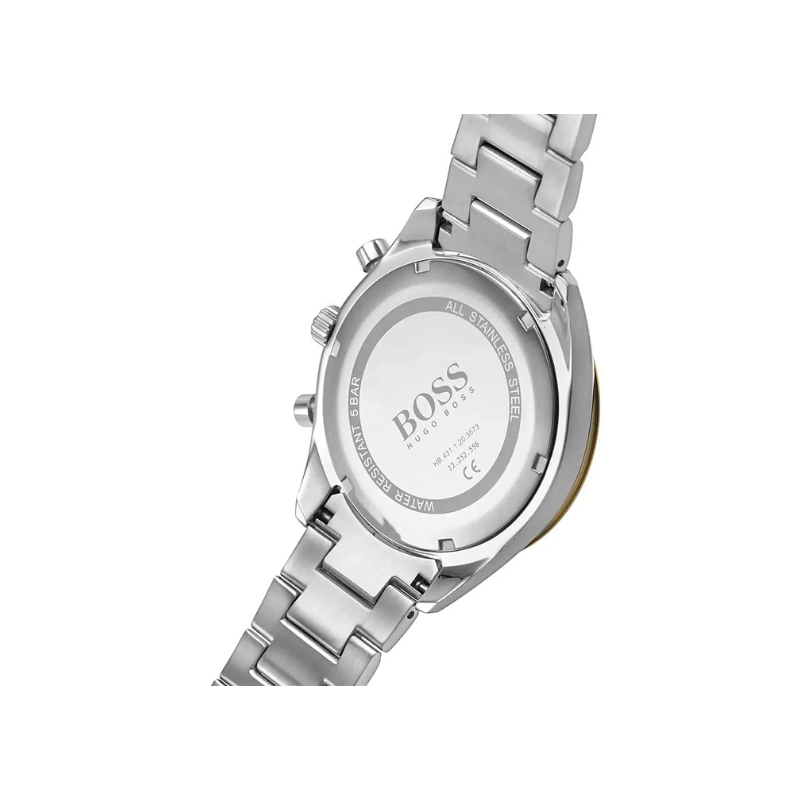 Hugo Boss Santiago Chronograph Green Dial Silver & Gold Stainless Steel Bracelet Watch – 1513872