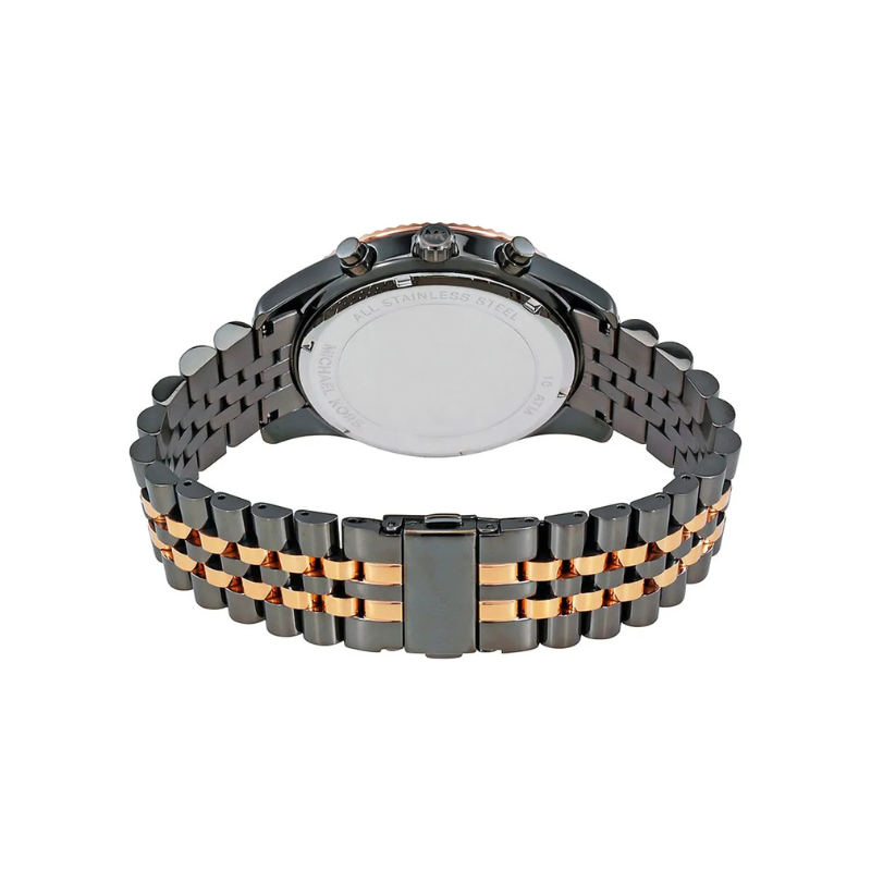Michael Kors Dylan Chronograph Gray Dial Gray & Rose Gold Stainless Steel Bracelet – MK8561