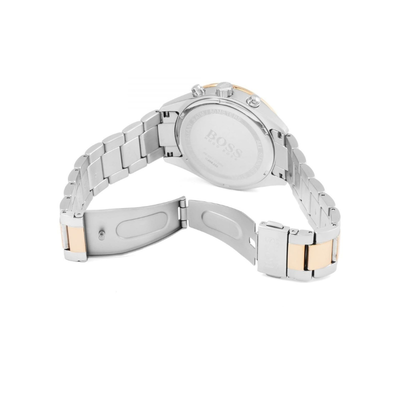 Hugo Boss Talent Chronograph Black Dial Silver & Rose Gold Stainless Steel Bracelet Watch – 1513584