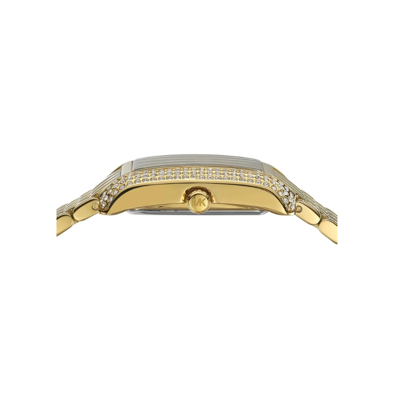 Michael Kors Petite Emery Pavé Green Dial Gold‑Tone Stainless Steel Bracelet – MK4742
