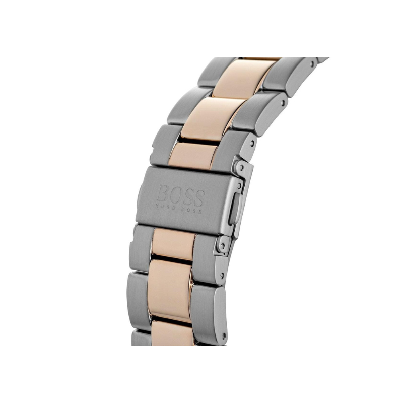 Hugo Boss Hero Chronograph Black Dial Silver & Rose Gold Stainless Steel Bracelet Watch – 1513757