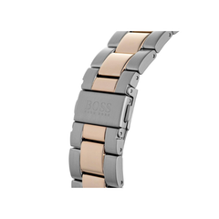 Hugo Boss Hero Chronograph Black Dial Silver & Rose Gold Stainless Steel Bracelet Watch – 1513757