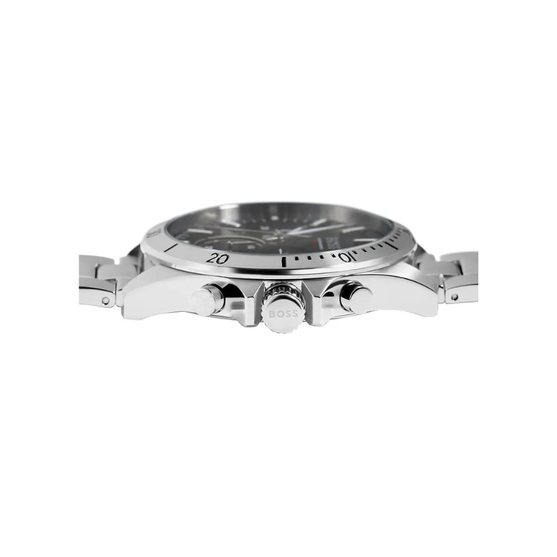 Hugo Boss Troper Chronograph Black Dial Silver Stainless Steel Metal Bracelet Men’s Watch – 1514057