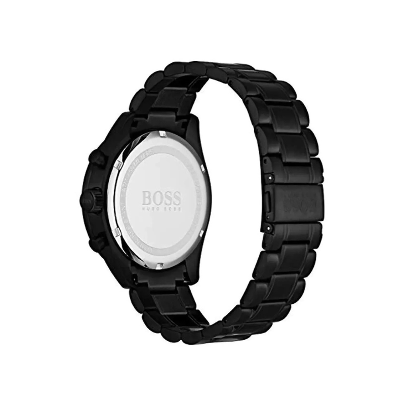 Hugo Boss Trophy Chronograph Black Dial Black Stainless Steel Bracelet Watch – 1513675