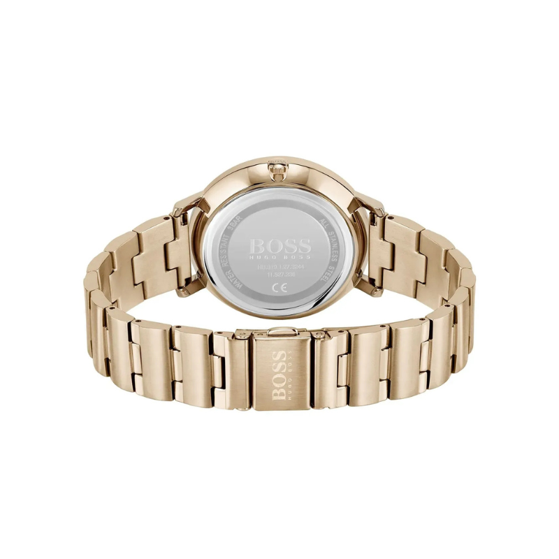 Hugo Boss Prima Rose Gold Dial Rose Gold Stainless Steel Mesh Bracelet Watch – 1502547
