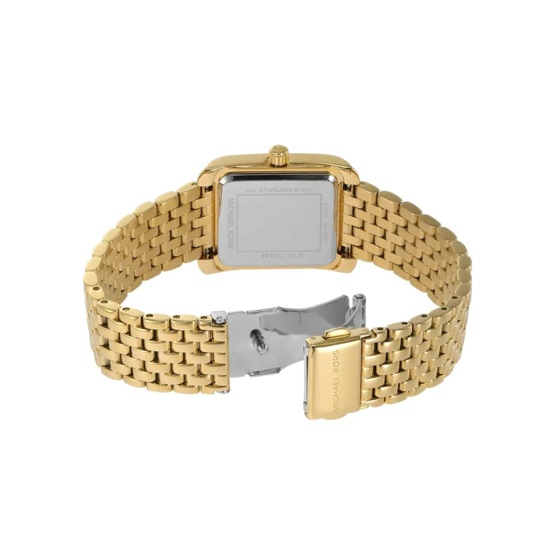 Michael Kors Petite Emery Pavé Green Dial Gold‑Tone Stainless Steel Bracelet – MK4742