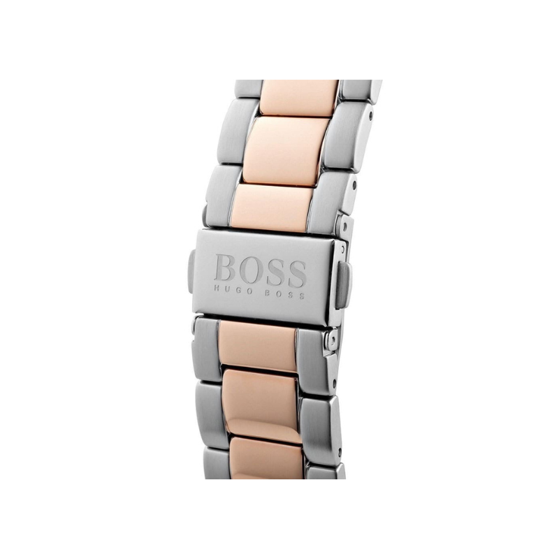 Hugo Boss Talent Chronograph Black Dial Silver & Rose Gold Stainless Steel Bracelet Watch – 1513584