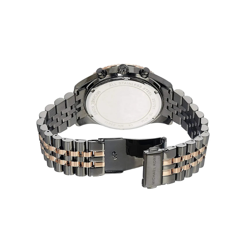 Michael Kors Dylan Chronograph Gray Dial Gray & Rose Gold Stainless Steel Bracelet – MK8561