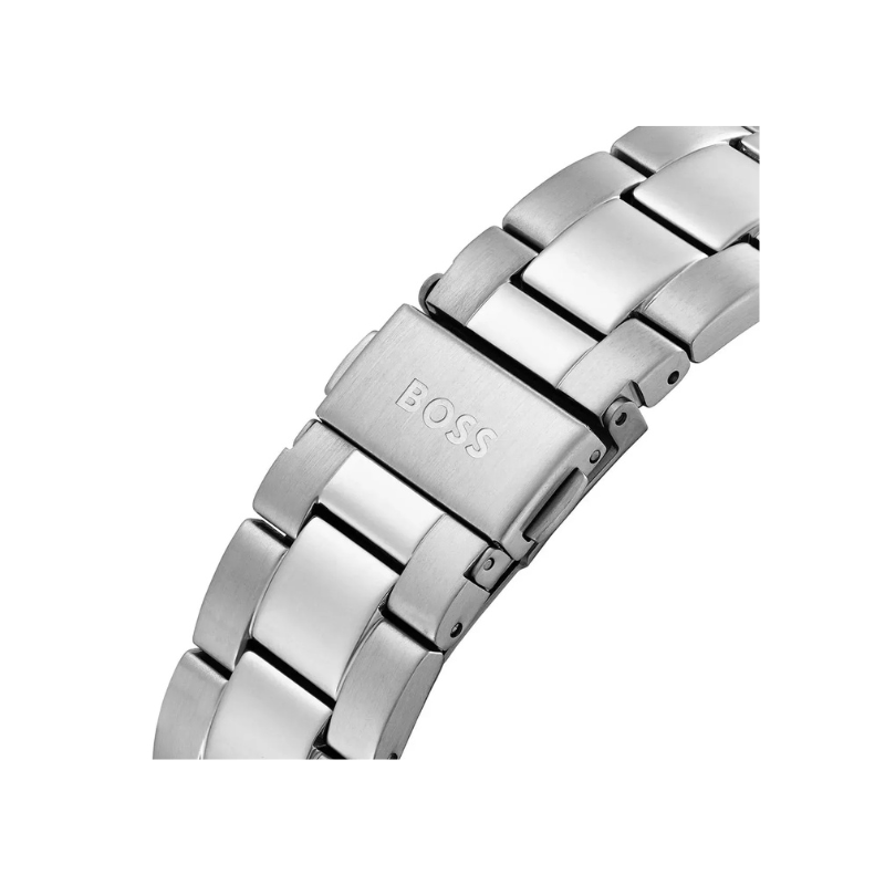Hugo Boss Troper Chronograph Black Dial Silver Stainless Steel Metal Bracelet Men’s Watch – 1514057
