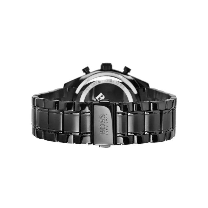 Hugo Boss Trophy Chronograph Black Dial Black Stainless Steel Bracelet Watch – 1513675