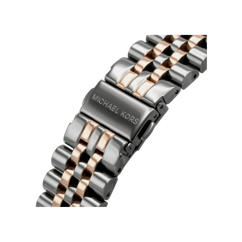 Michael Kors Dylan Chronograph Gray Dial Gray & Rose Gold Stainless Steel Bracelet – MK8561