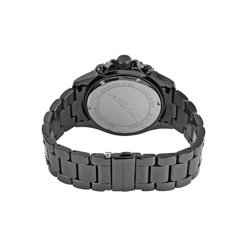 Michael Kors Everest Chronograph Black Dial Gunmetal Stainless Steel Bracelet – MK6974