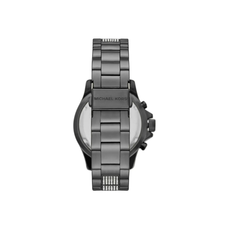 Michael Kors Everest Chronograph Black Dial Gunmetal Stainless Steel Bracelet – MK6974