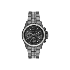 Michael Kors Everest Chronograph Black Dial Gunmetal Stainless Steel Bracelet – MK6974
