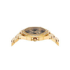 Michael Kors Lennox Gold Dial Gold-Tone Stainless Steel Bracelet – MK7404