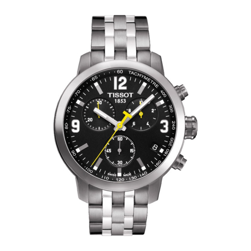Tissot PRC 200 Chronograph Black Dial Stainless Steel Watch – T055.417.11.057.00