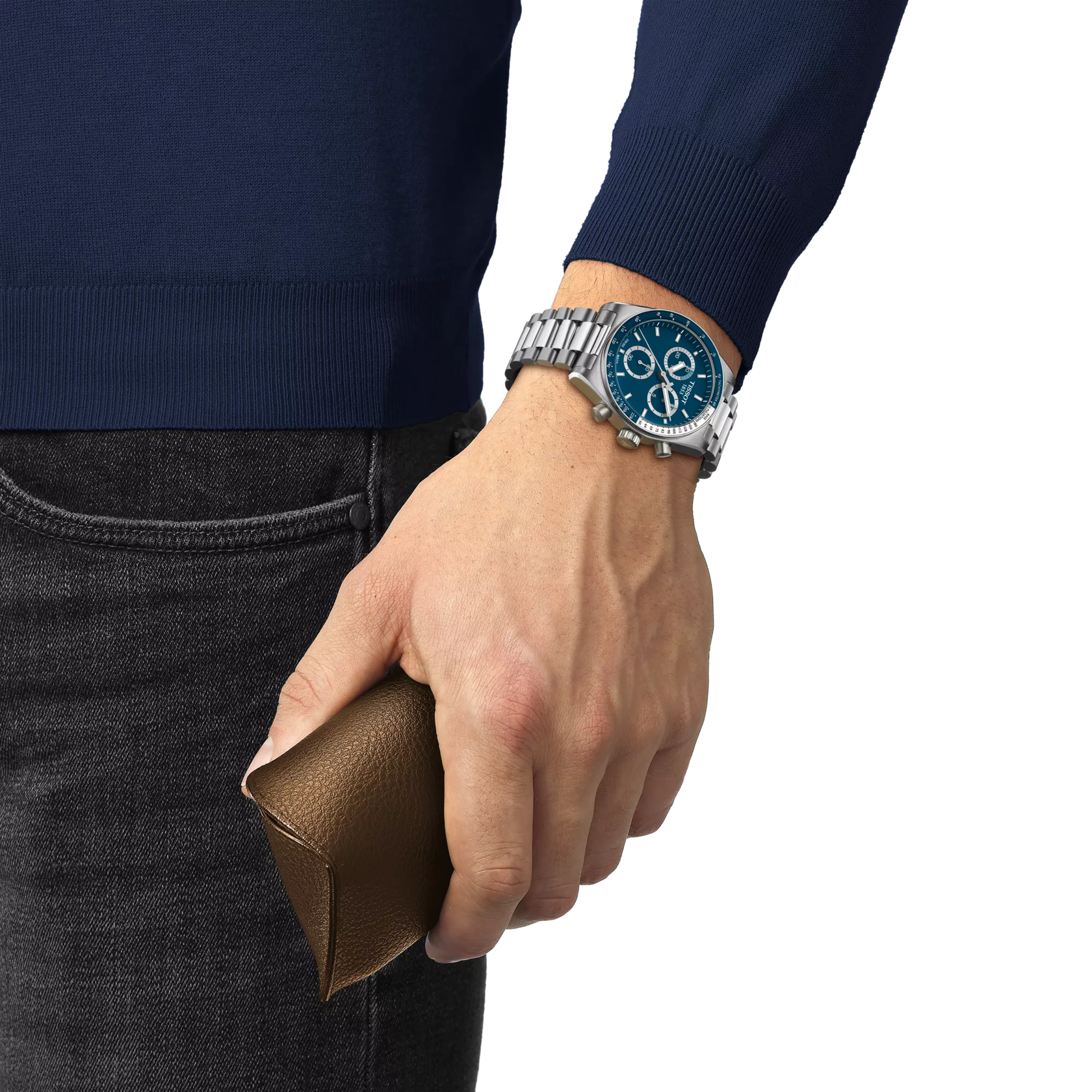 Tissot PR516 Chronograph Blue Dial Stainless Steel Bracelet – T149.417.11.041.00