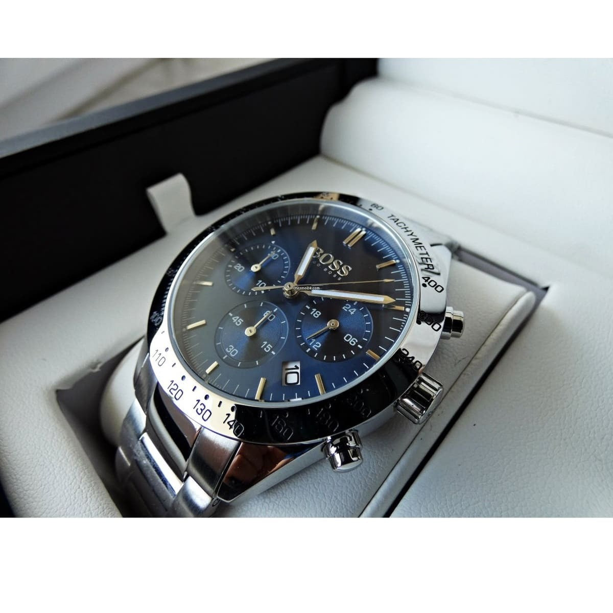 Hugo Boss Talent Chronograph Blue Dial Silver Stainless Steel Metal Bracelet Men’s Watch – 1513582