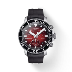 Tissot Seastar 1000 Chronograph 🔴 Red Dial Black Silicone Strap – T120.417.17.421.00