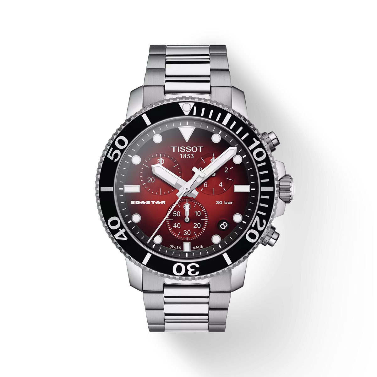 Tissot Seastar 1000 Chronograph Red Gradient Dial Stainless Steel Watch – T120.417.11.421.00