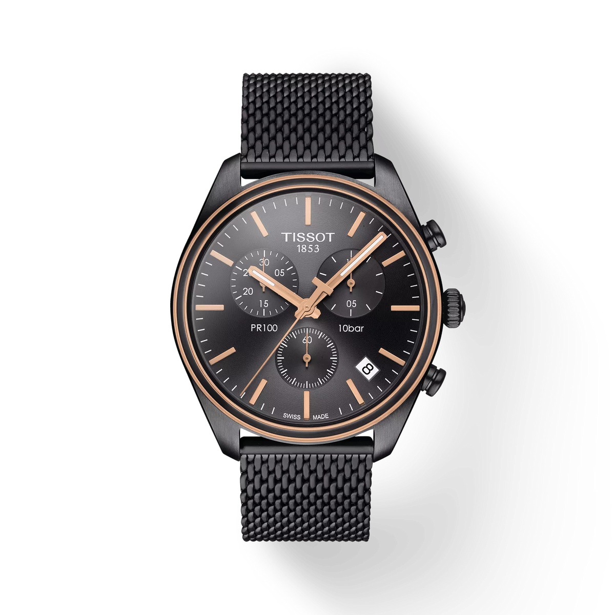 Tissot PR 100 Chronograph Two-Tone Grey Dial Stainless Steel Watch – T101.417.23.061.00
