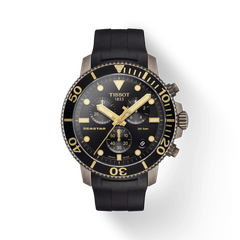 Tissot Seastar 1000 Chronograph 🔘 Black Dial Black Silicone Strap – T120.417.37.051.01
