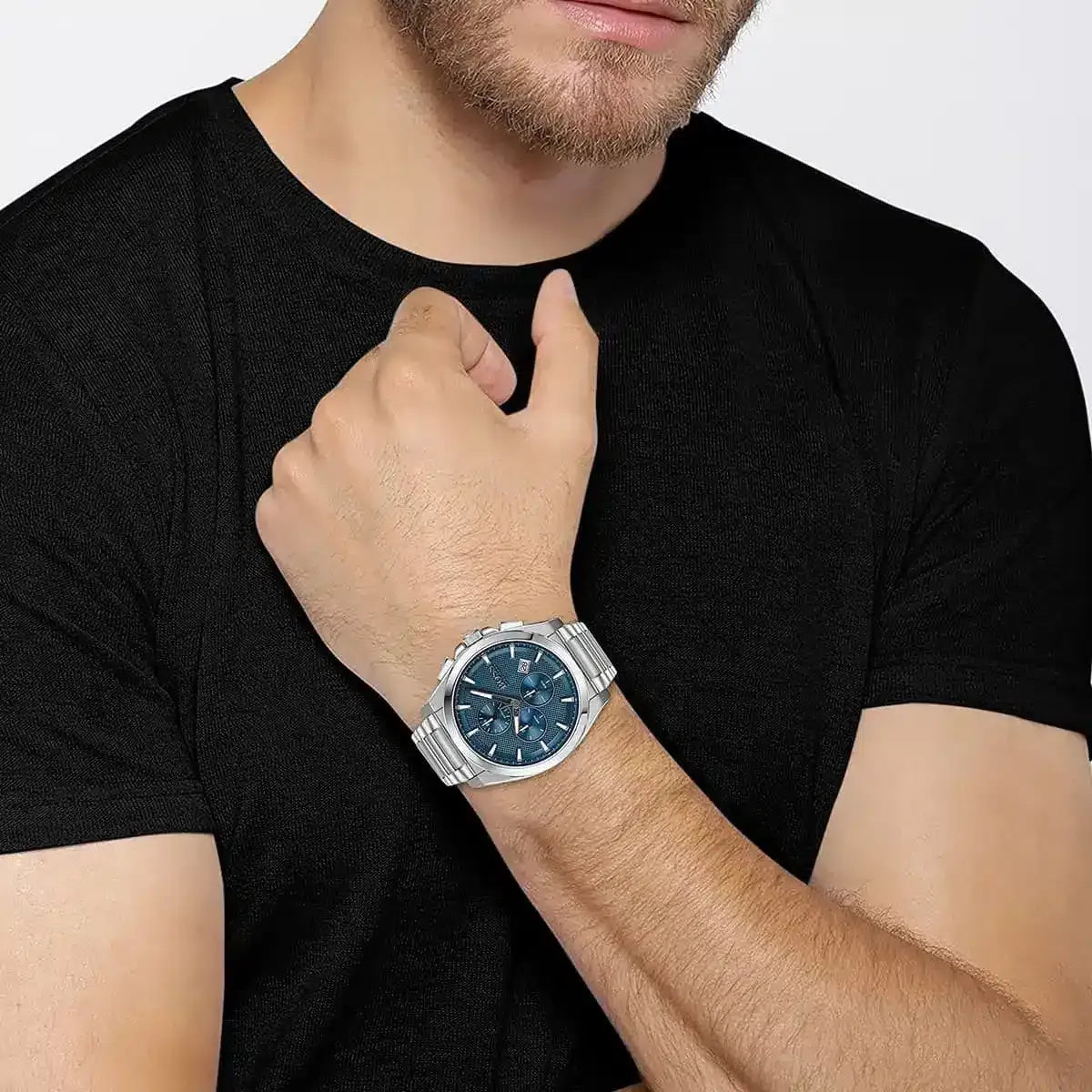Hugo Boss Grandmaster Chronograph Blue Dial Stainless Steel Bracelet Watch – 1513884