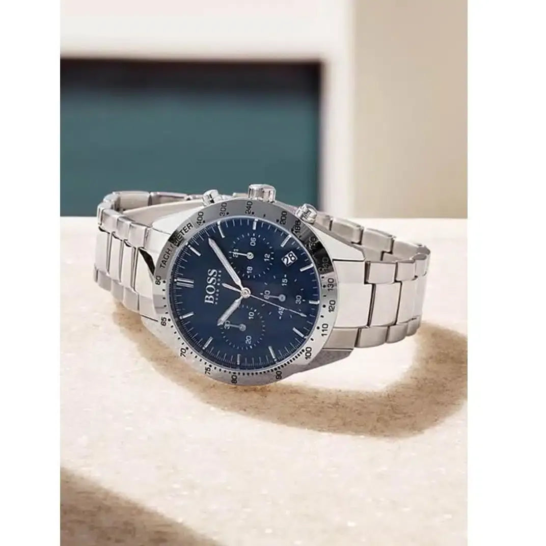 Hugo Boss Talent Chronograph Blue Dial Silver Stainless Steel Metal Bracelet Men’s Watch – 1513582