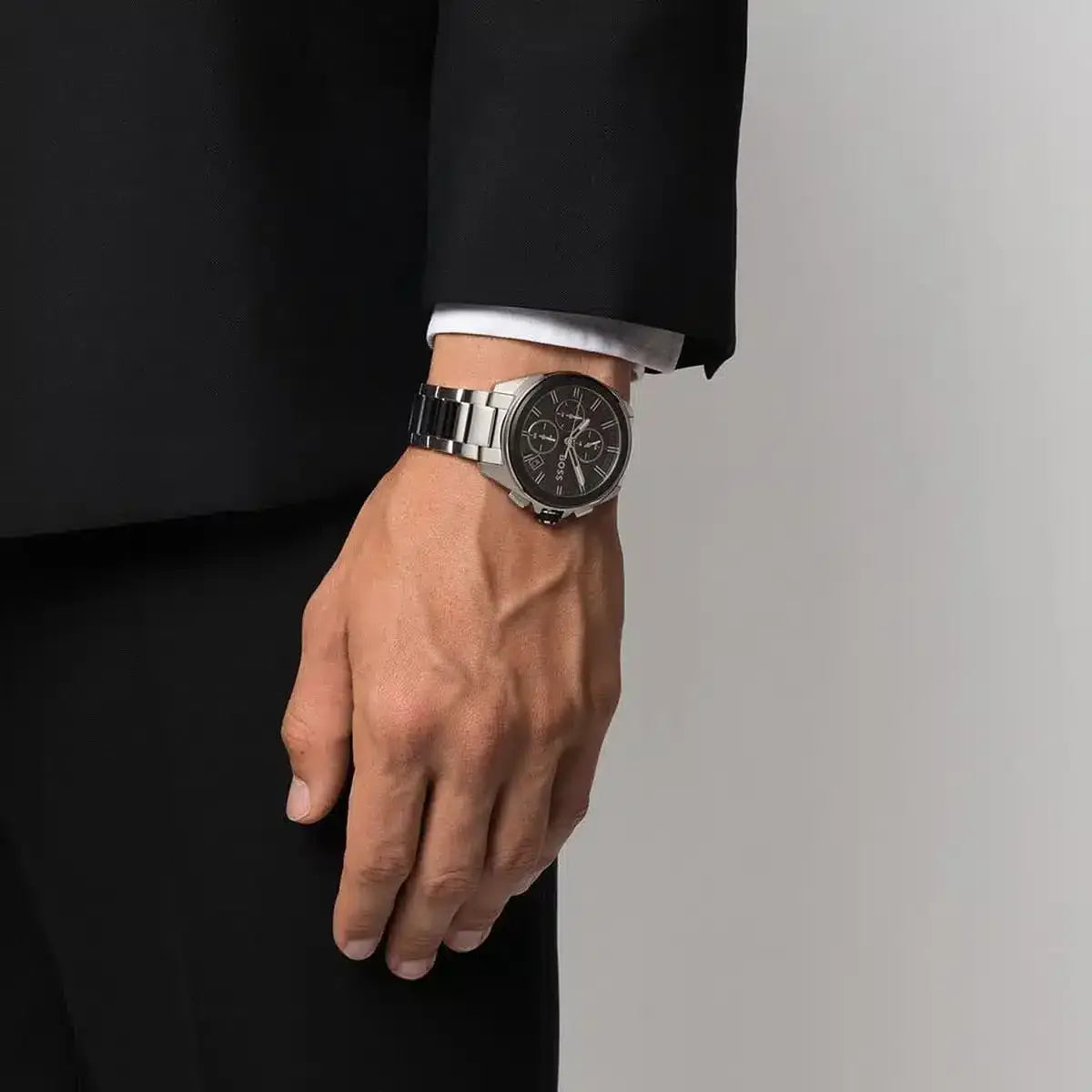 Hugo Boss Volane Chronograph Black Dial Stainless Steel Bracelet Watch – 1513949