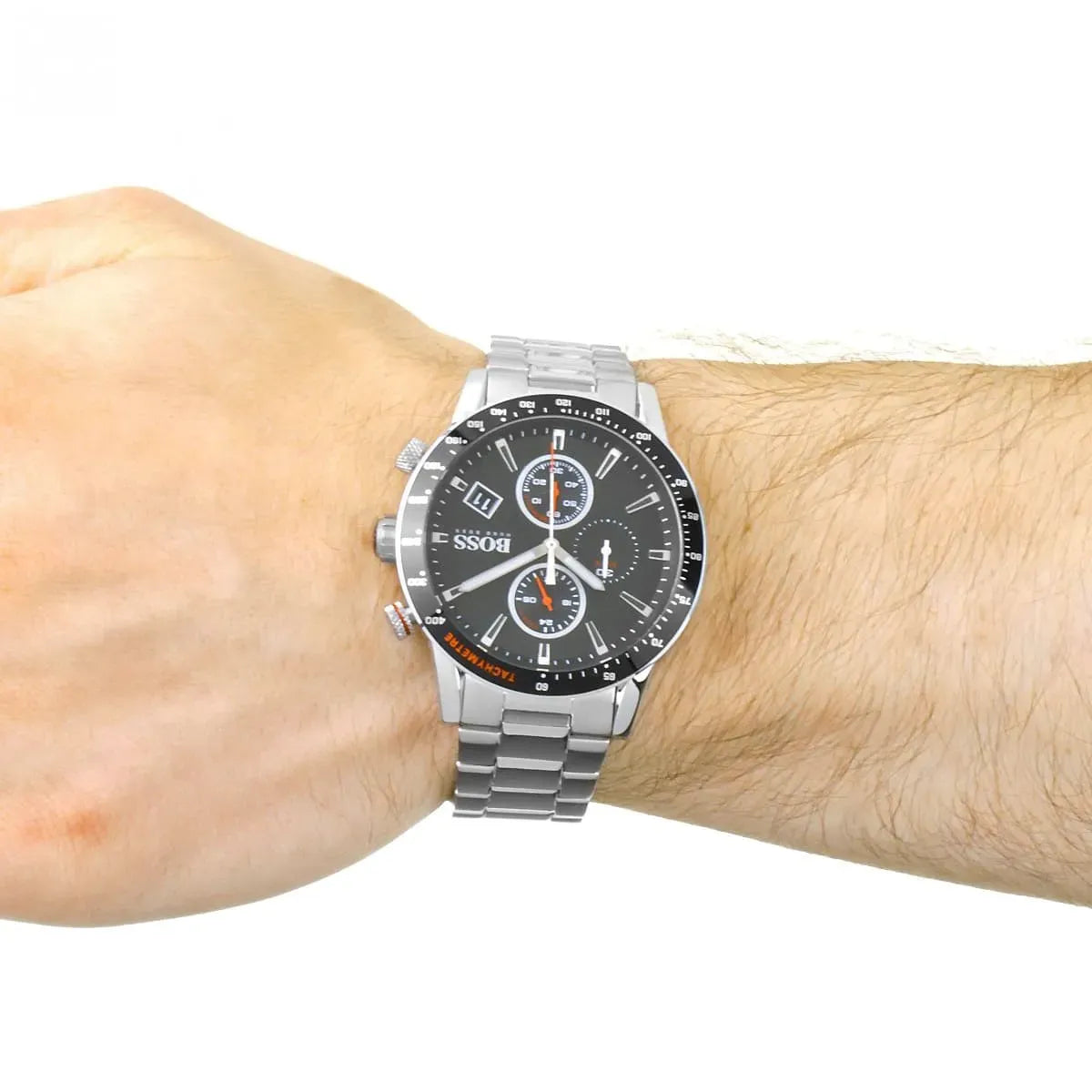 Hugo Boss Rafale Chronograph Black Dial Stainless Steel Bracelet Watch – 1513509