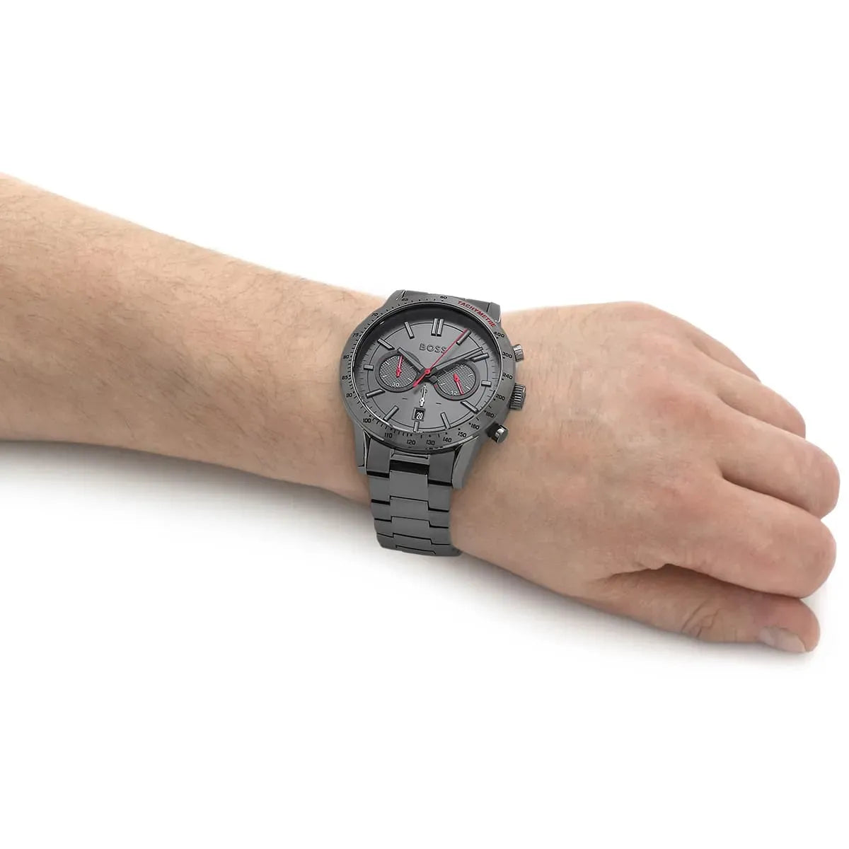 Hugo Boss Allure Chronograph Gray Dial Gray Stainless Steel Bracelet Men’s Watch – 1513924