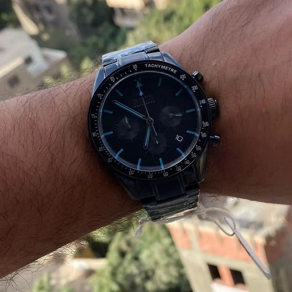 Hugo Boss Trophy Chronograph Black Dial Black Stainless Steel Bracelet Watch – 1513675